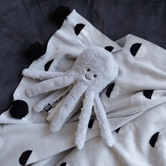 Pluche dier hartslag - Zacht knuffeltje - Baby helpen slapen - Rustgevend wit geluid - 13x13x30 cm - Grijs — afbeelding 3