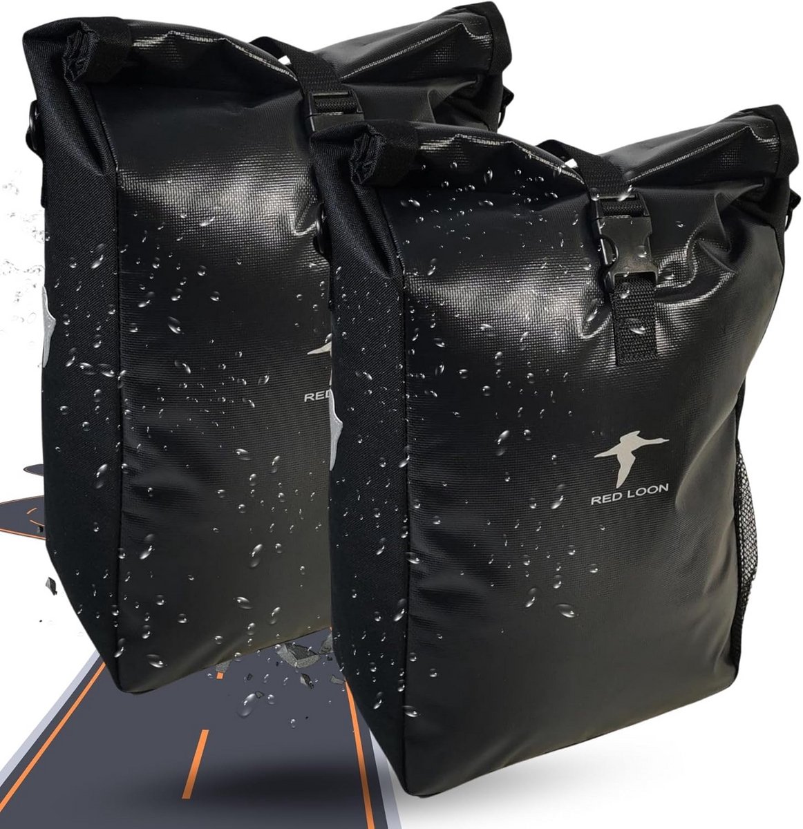 Fietstas Zwart - Bagagedrager tas - Veilig Vervoeren - Waterdicht PVC - 18 Liter - Zwart