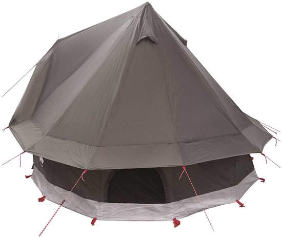 vidaXL - Tipi - Tent - met - dak - Bruin - Grijs - 250 - x - 250 - cm - Polyester - en - Staal van Vidaxl — afbeelding 2