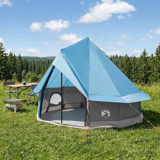 vidaXL - Tipi - Tent - met - dak - Blauw - 250 - x - 250 - cm - Polyester - en - Staal van Vidaxl — afbeelding 3