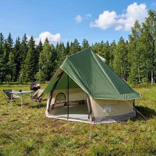 vidaXL - Tipi - Tent - met - dak - Groen - 250 - x - 250 - cm - Polyester - en - Staal van Vidaxl — afbeelding 4