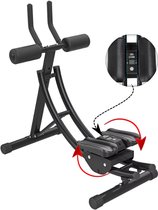 E-Shop4u® - AB Trainer Buikspiertrainer - Buikspierapparaat met Draaibare Kniesteun en Elleboogsteun - Inklapbaar Fitnessapparaat voor Thuis - LCD Trainingscomputer - Core Trainer - Zwart