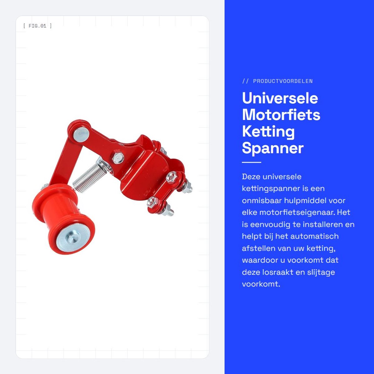 Dailygoods- Ketting Spanner Universele Pasvorm - Kettingspanner - Motorfiets Accessoire - Duurzaam - Eenvoudig te Installeren - Afmetingen 110x90mm - Kettingafsteller