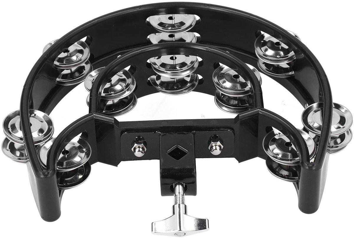Dailygoods- Hihat-tamboerijn Lichtgewicht - 10 Sets Bellen - Inclusief Montagebeugel - Handig voor Drummers - Heldere Geluiden - Klein Formaat