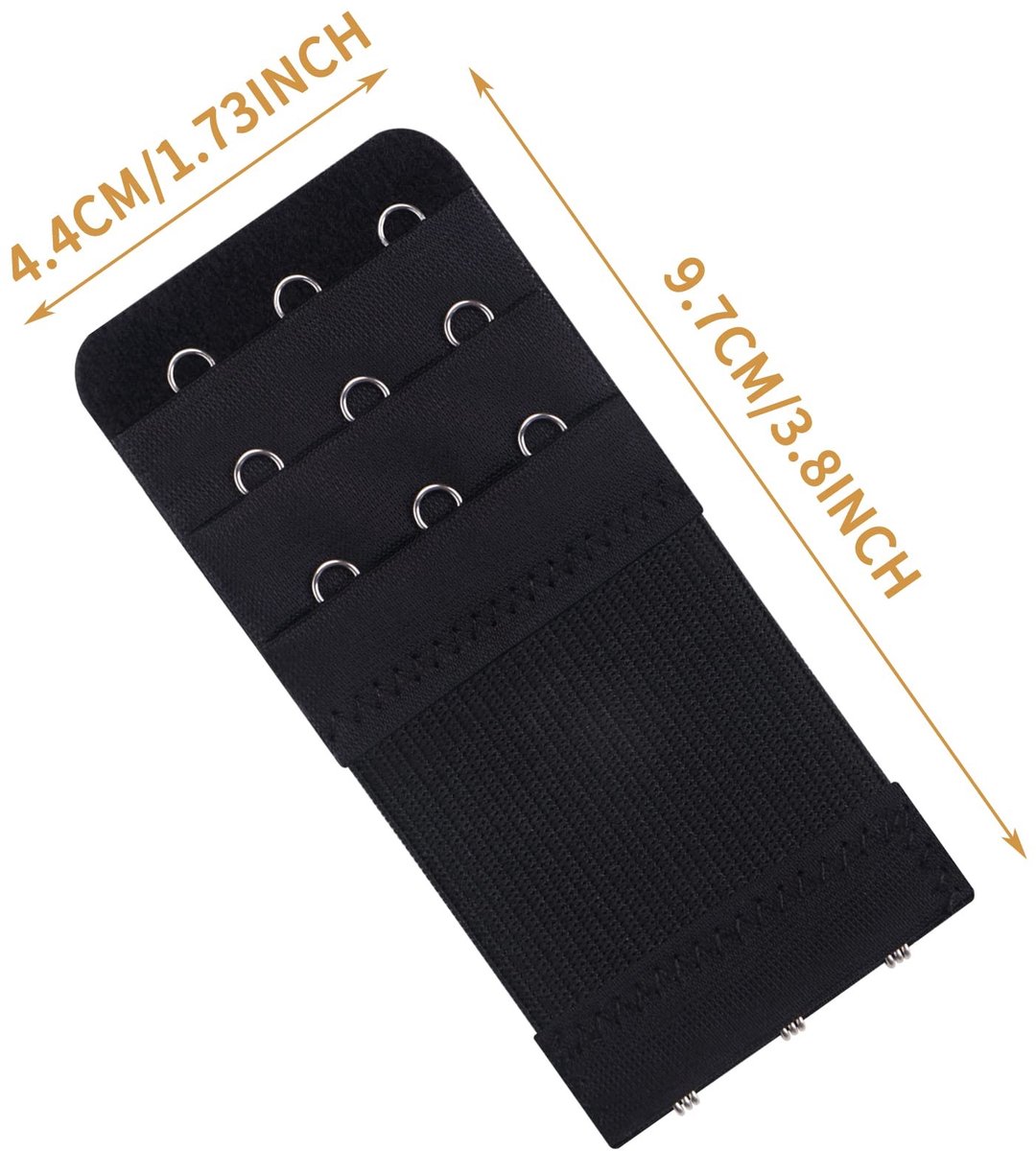 Dailygoods- Beha-extender 3 Haken - Rekbare Beha-verlengriem - Elastische Beha-bandhaak - Roestvrij Staal - Nylon Materiaal - Beha-verlenger