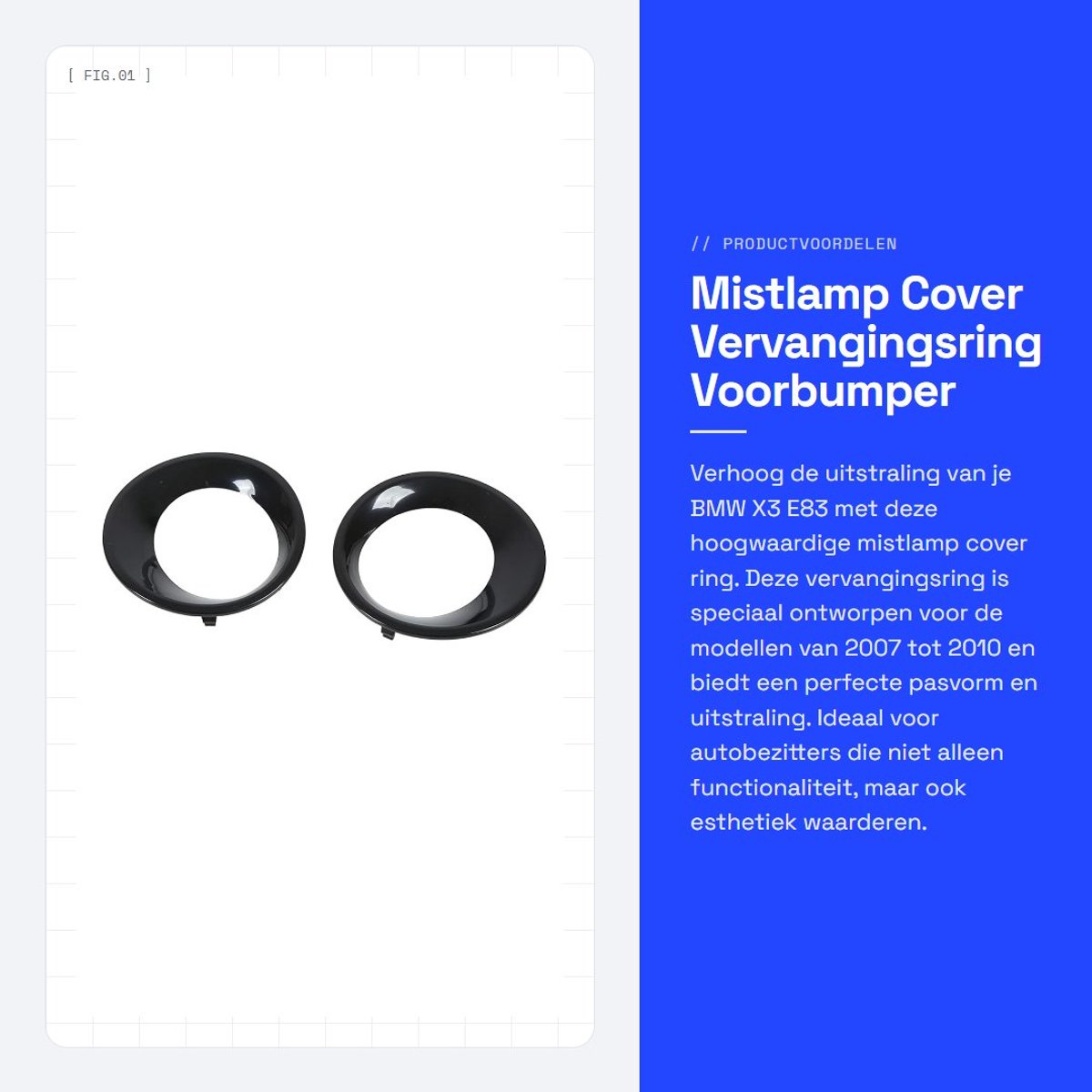 Dailygoods- Mistlamp Vervanging - Voorbumper Cover - Paar - Trim - Compatibel met X3 E83 2007-2010 - Schokbestendig - Mistlampcover