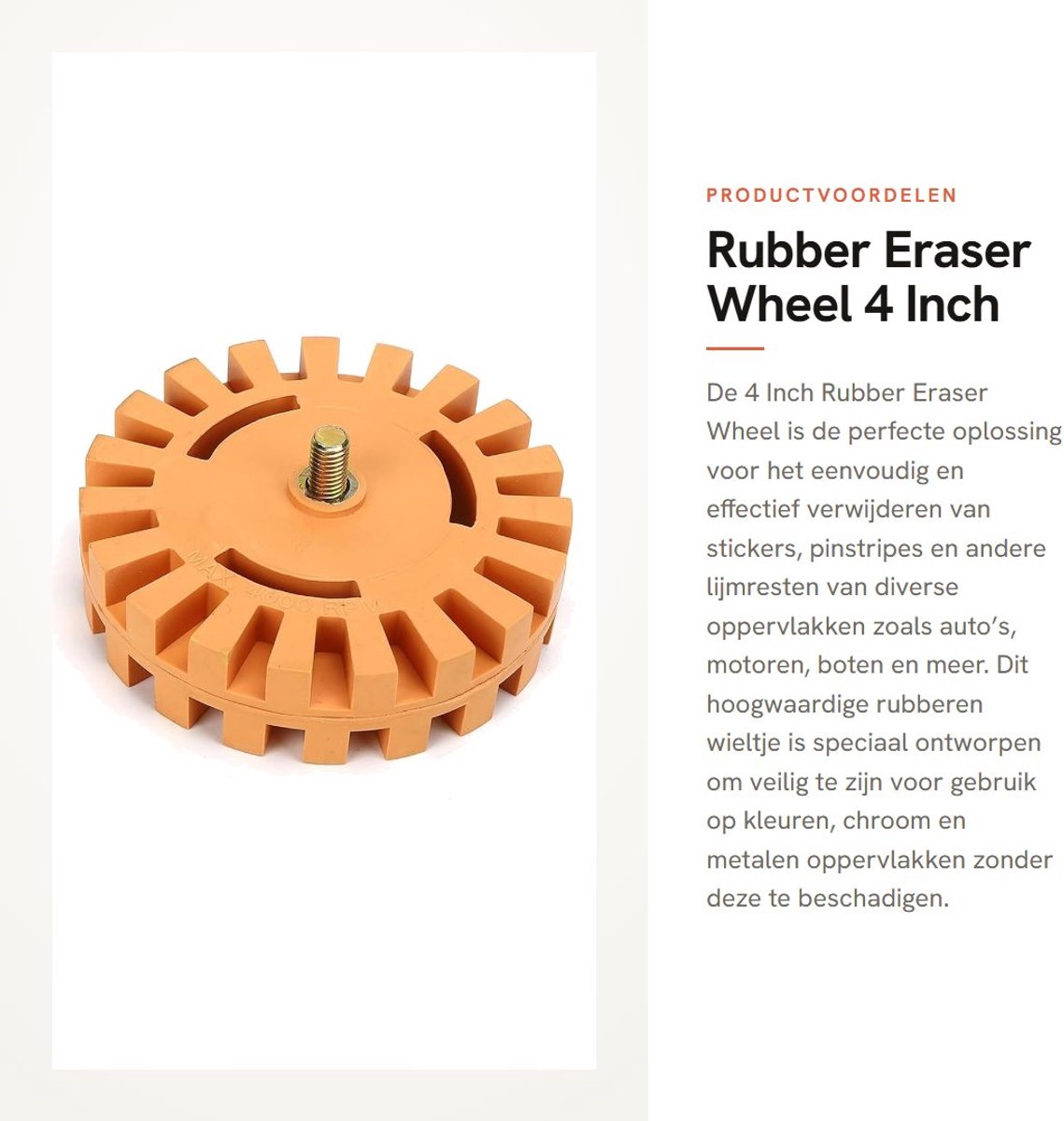 Dailygoods - Rubber Eraser Wheel - 4 Inch - Stickerverwijdering - Ideaal voor Auto's en Motoren - Schoonmaakaccessoire - Voor stickers en lijmresten -...