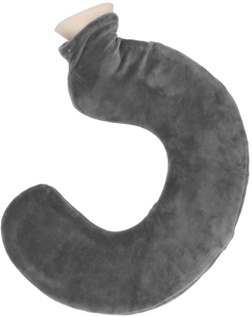 Dailygoods- Warmwaterfles U-vormig - Afneembare stoffen hoes - Duurzaam rubber - Splashbestendige lip - Brede mond - Perfect voor koude nachten - Warmwaterzak