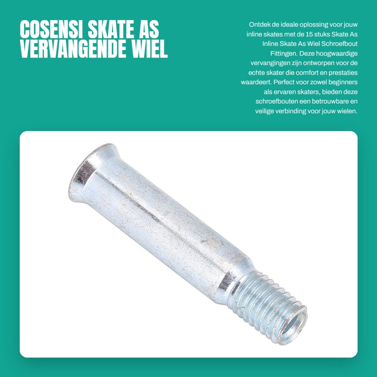 Dailygoods- Schroefbout 15 Stuks - Skate As - Inline Skating - Vervanging - 35mm - Sportuitrusting