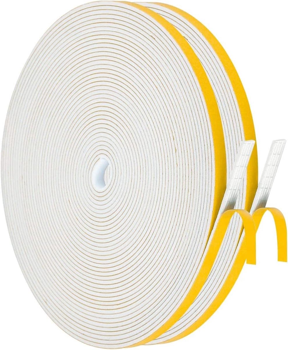 Dailygoods- Afdichtingstape Zelfklevend 6 mm x 1,5 mm - Tochtstrip - Isolatietape - Waterdicht - Geluidsisolatie - Hittebestendig