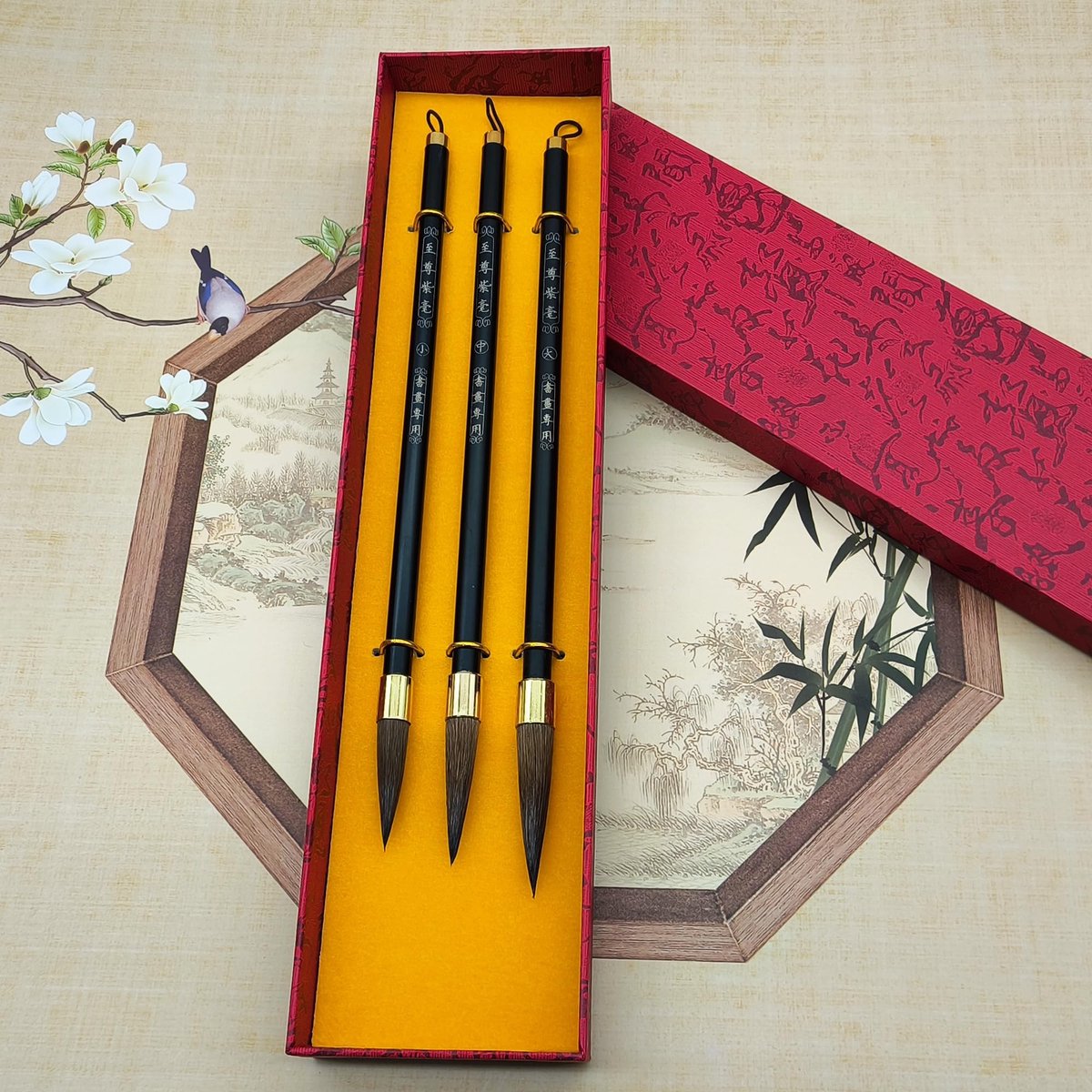Dailygoods- Kalligrafiekwasten Elegant Verpakt - Chinese Kalligrafiekwasten - Geschikt voor Geschenken - Voor Beginners en Kunstenaars - Perfect voor Kalligrafie en Schilderen - Schilderkwasten