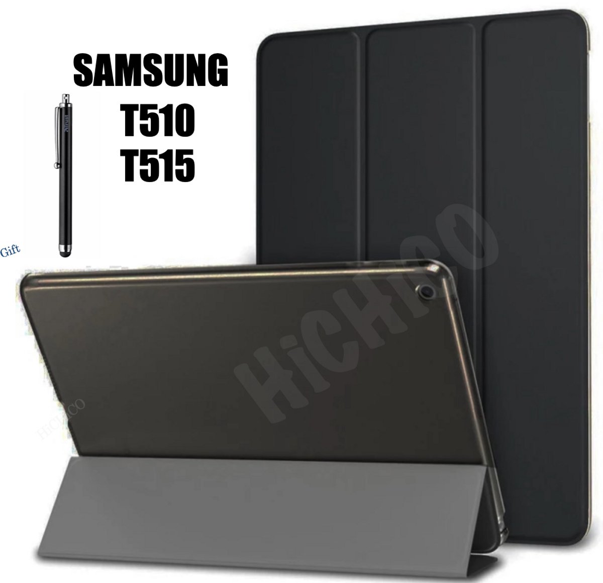 HiCHiCO® Tablet Hoes Geshikt voor Samsung Galaxy Tab T510 Hoesje - Samsung Galaxy Tab T515 Hoesje met Stylus Pen