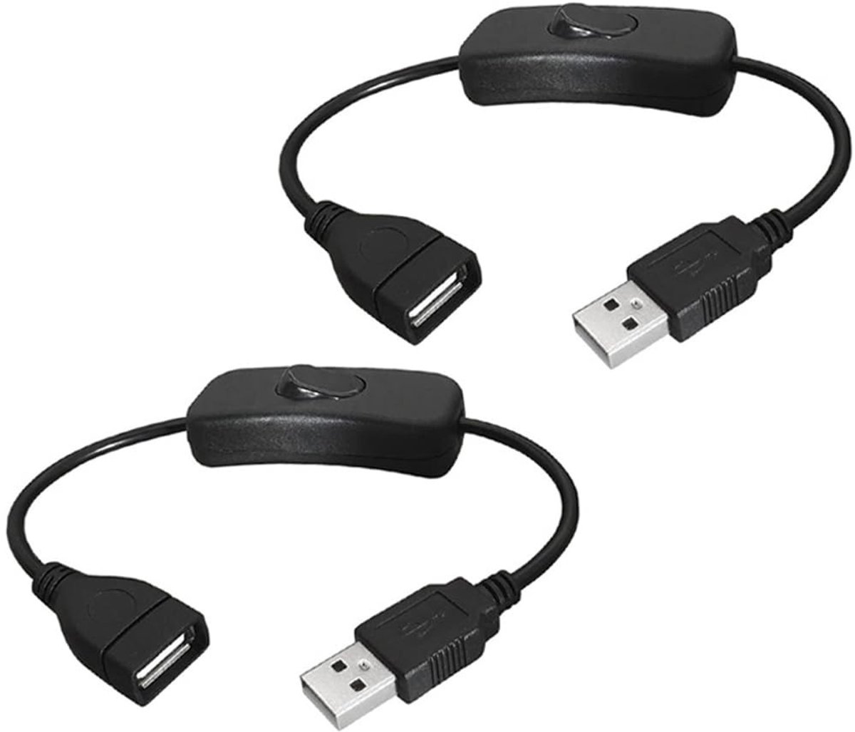 Allecto - USB Kabel met Aan/Uit Schakelaar - USB Verlenging - Comfortabel in Gebruik - Geschikt voor Rijdende Recorder - LED Bureaulamp - USB Venti...