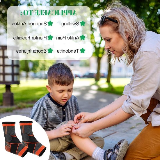 Professionele enkelbandages voor kinderen, unisex voetbandage met sluiting, oranje voor EU schoenmaten 33-36 — afbeelding 4