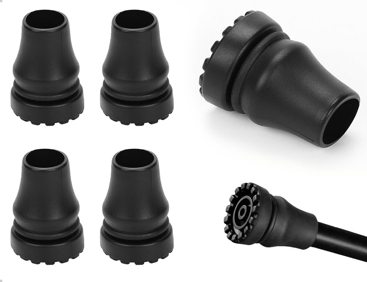 NTHProducts - Rubber Buffer Pads - Antislip - Duurzaam - Zwart - Vervangende Rubber Tips - Comfortabel voor Senioren