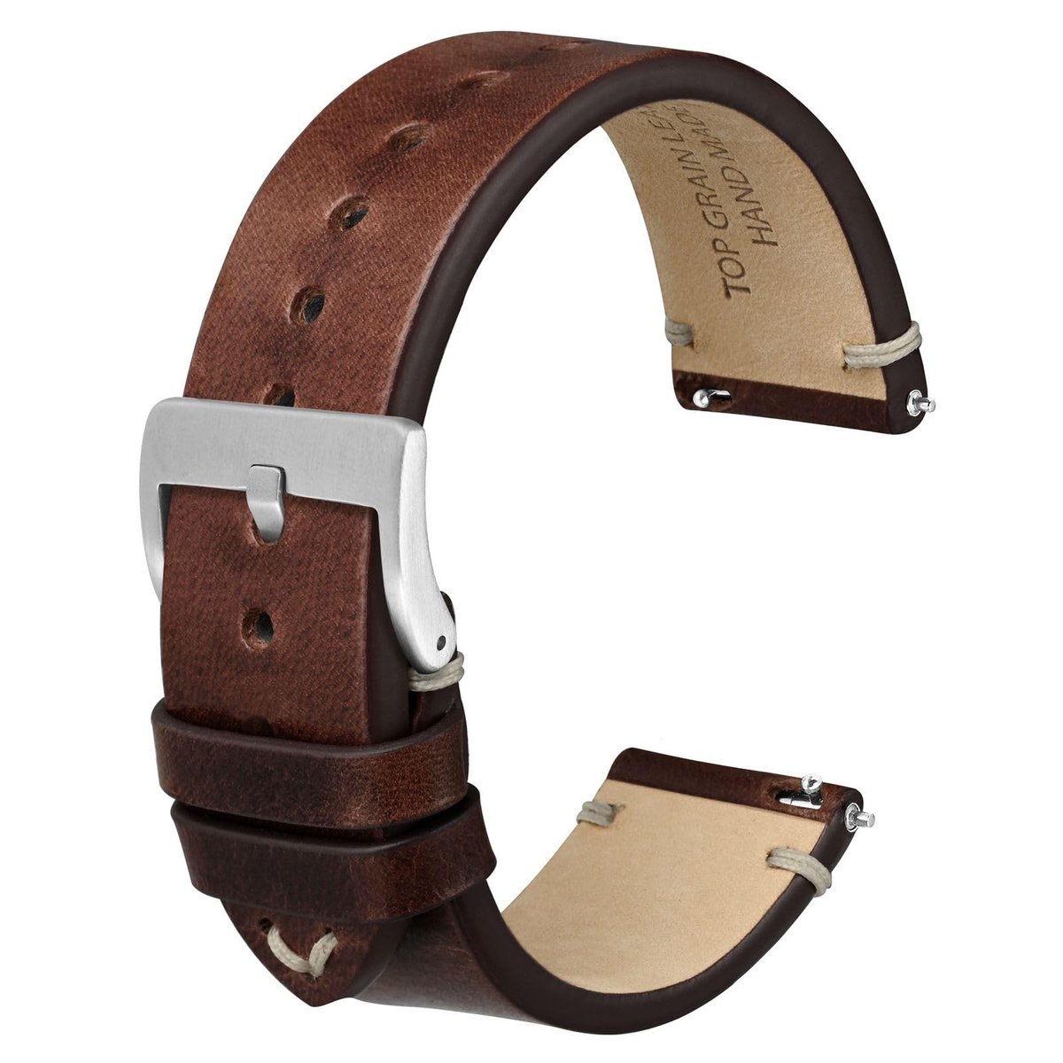 NTHProducts - Leren Horlogeband - Snelle Bevestiging - 18mm 20mm 22mm - Stijlvol en Duurzaam - Voor Dames en Heren - Geschikt voor Diverse Horloges