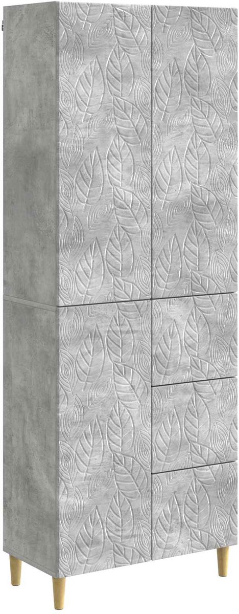 vidaXL Kast - Set - 2 - st - Betongrijs - 66 - x - 34.5 - x - 90 - cm - Engineered - Wood