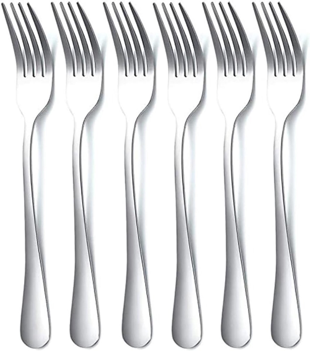 Set van 6 RVS Tafelvorken van 20,5 cm - Duurzaam Bestek voor Diner en Feestjes