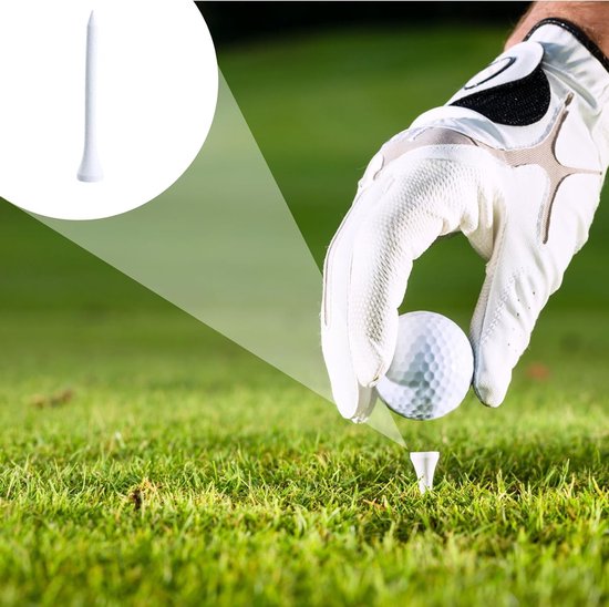 100 Stuks Biologisch Afbreekbare Golf Tees van Hout - 70mm Lange T-shirts voor Golfen, Ideaal voor Drivers en Golfmatten — afbeelding 4