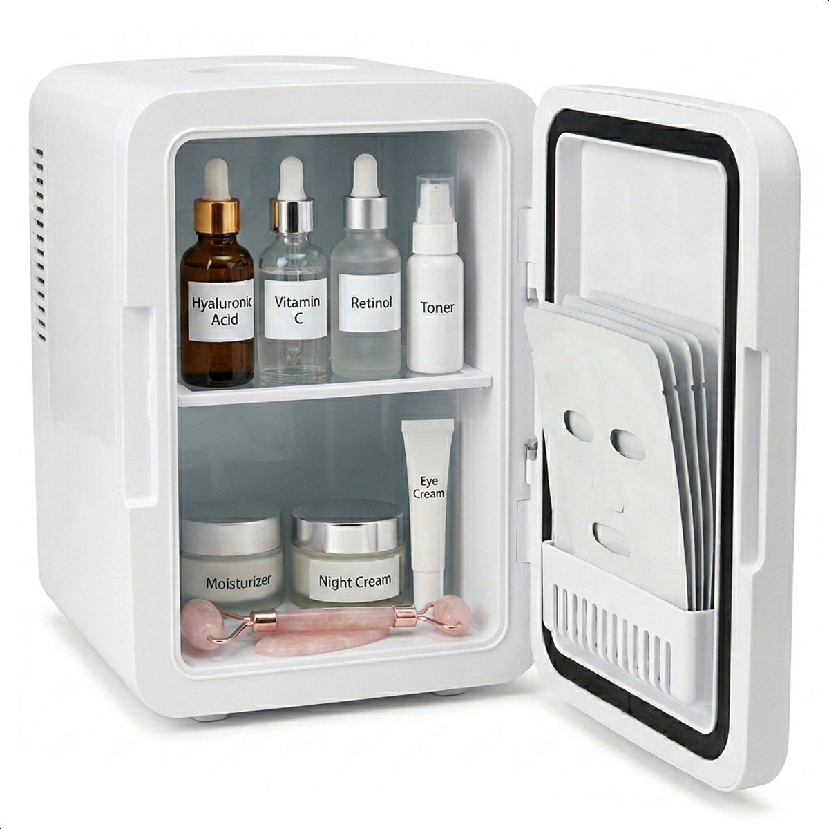 Soft & Silky Skincare fridge - Mini - Make up Organizer - Make-up Koelkast - Cosmetica & Skincare - Auto koelkast - Beauty - Frigobox - ac/dc - koelkastje — afbeelding 1