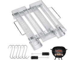 Efficiënte Cold Smoke Generator met 2 Borstels en 6 Haken voor Kettle Barbecue en Rookoven, Eenvoudig in Gebruik en Energiebesparend