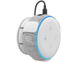 Wandgemonteerde luidsprekerstandaard Geschikt voor de Alexa Echo Dot 3e generatie slimme luidspreker, witte behuizing Geschikt voor binnengebruik.