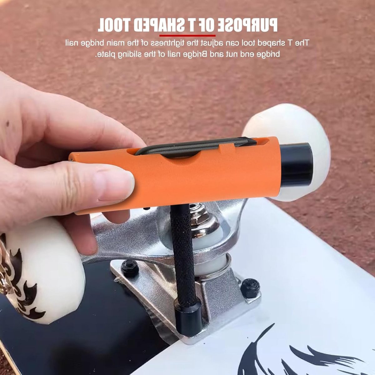 Multifunctionele Skateboard T Tool voor Reparatie en Aanpassing van Skateboards, Longboards en Rollerskates met 3 Gaten