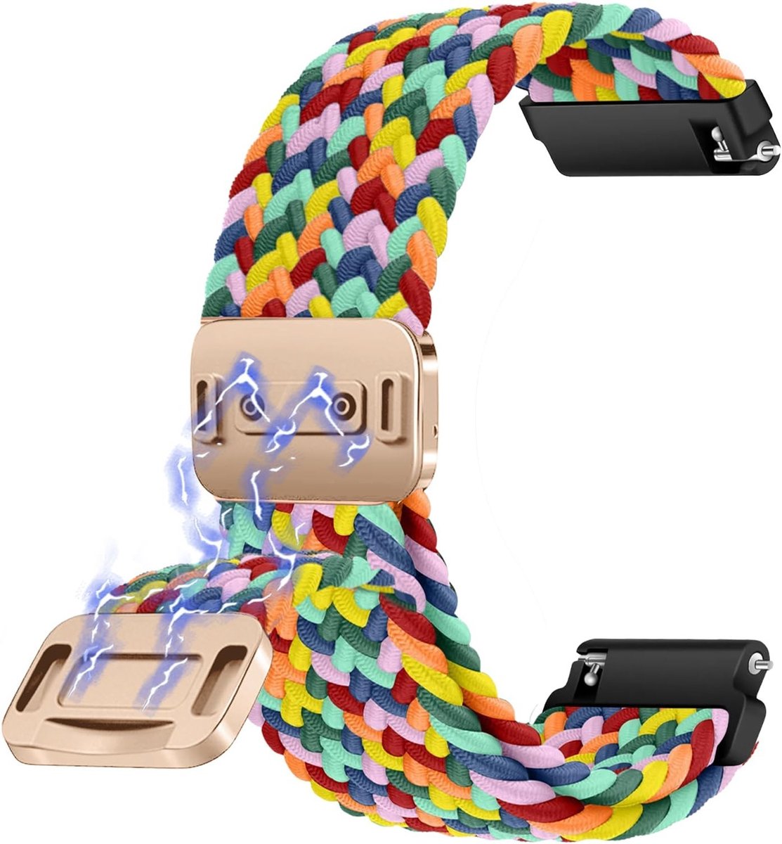 Verstelbare magnetische horlogeband van zacht nylon, 20mm en 22mm, vervangbare armband voor smartwatch en polshorloge