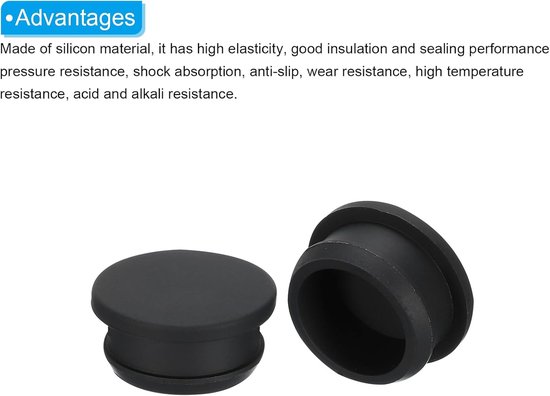 Siliconen Gatstop - Rubberen Afdichting - Waterdicht Afsluiten - Snap-in Vergrendeling - 28 mm Diameter - Zwart van Merkloos — afbeelding 5