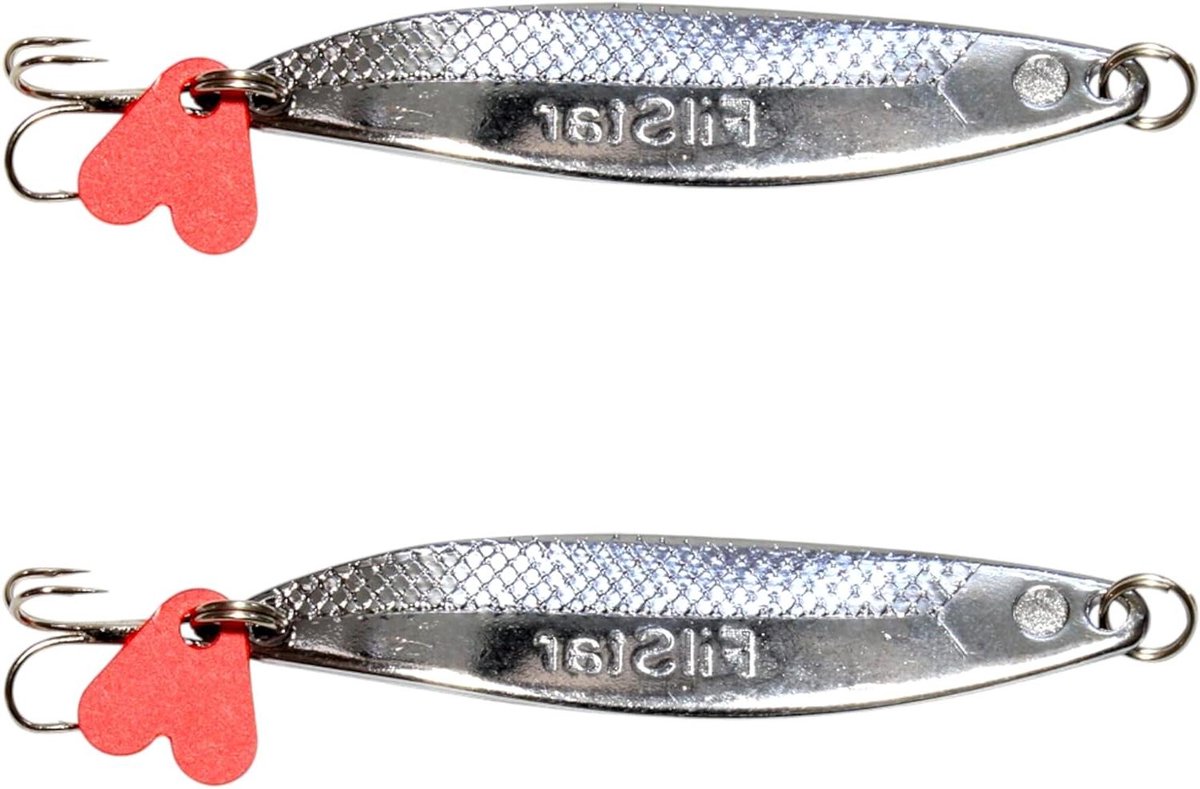 Forellepels Zilverset - Vislokaas Set - Roofvissen Vangen - Asymmetrisch Spoel Design - 2 Stuks 7.4cm - Zilver