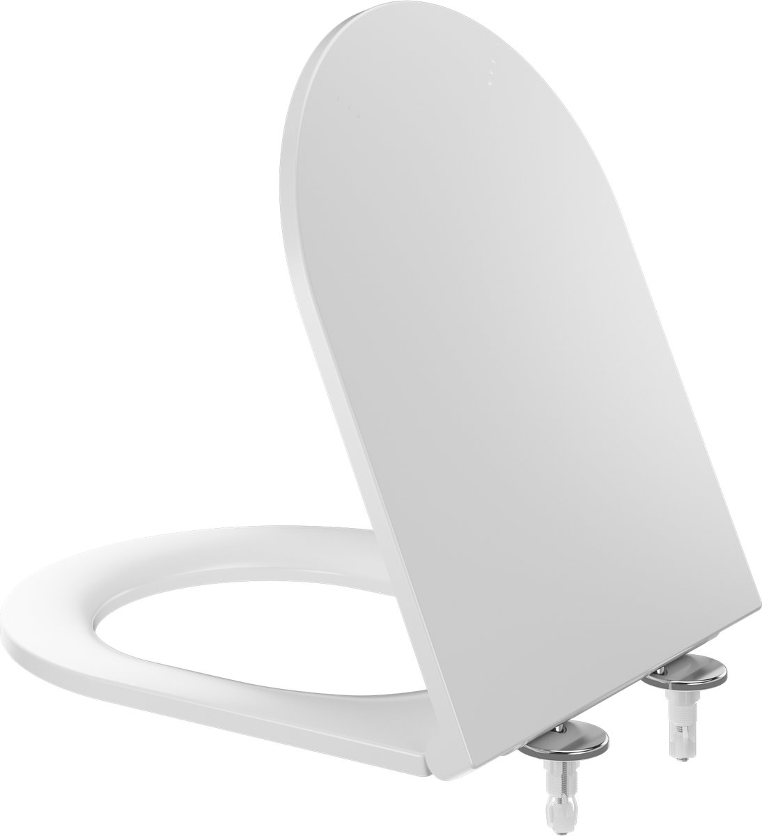 KUTAS WC bril D-vorm - Duroplast - Softclose & Afklikbaar - Easy Clean - Inclusief Bevestigingsmateriaal - Belastbaar 250 kg - Toiletzitting - Wit