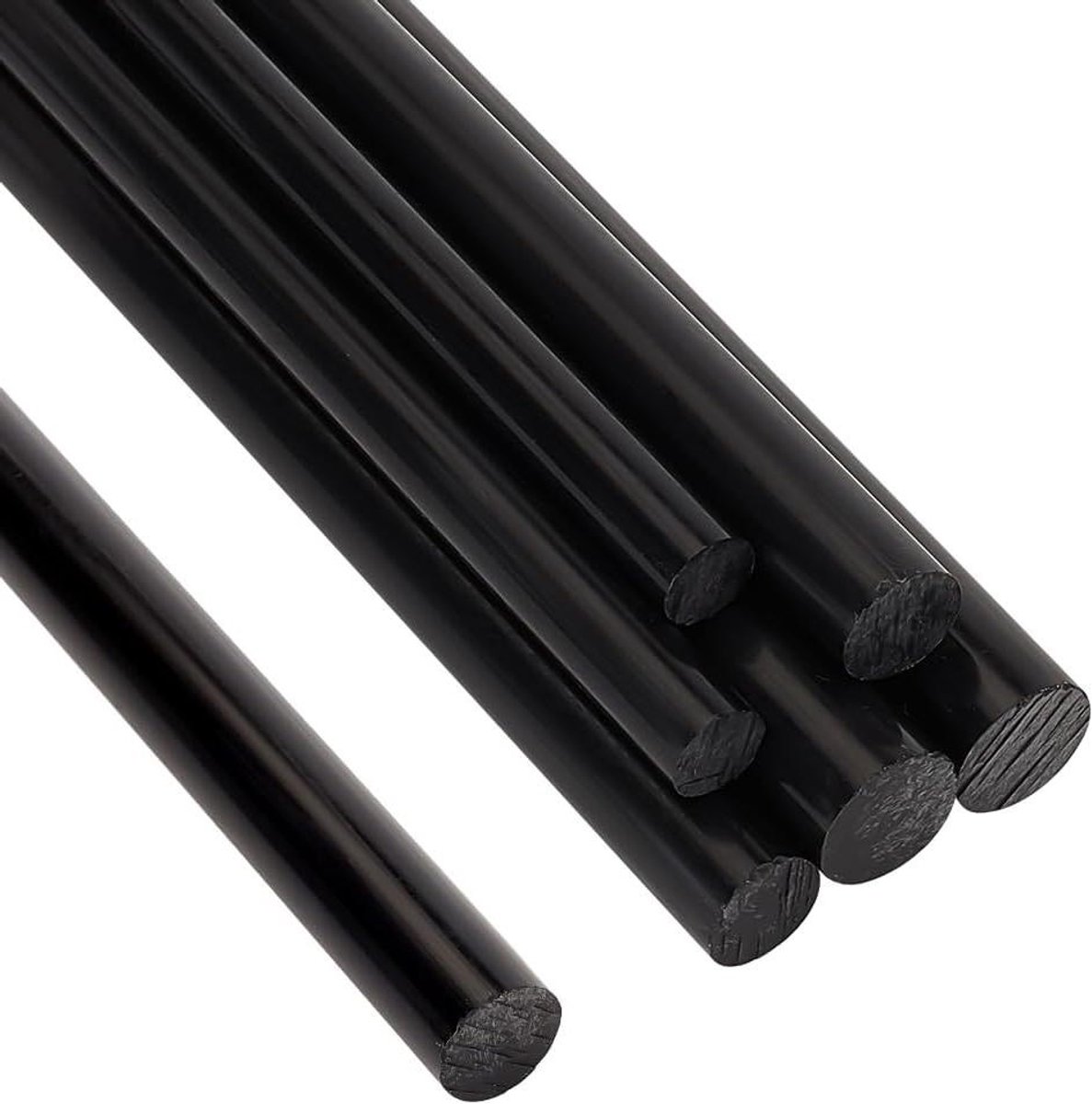 Kunststof Staven Set - Ronde Stokken - Machinaal Bewerken - 3 Verschillende Diameters - 6 Stuks 30cm - Zwart