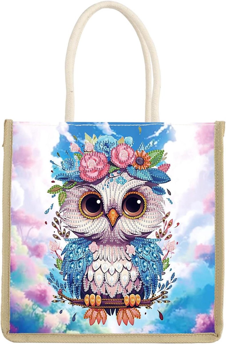 Handtas - Boodschappentas - Creatief Hobby - Unieke Kristallen - 26 x 265 cm - Veelkleurig