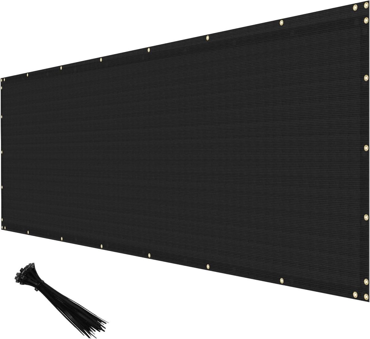 Privacy Scherm - Windscherm Gaas - Buitenruimte Afschermen - Versterkte Binding - 15 x 180 cm - Zwart
