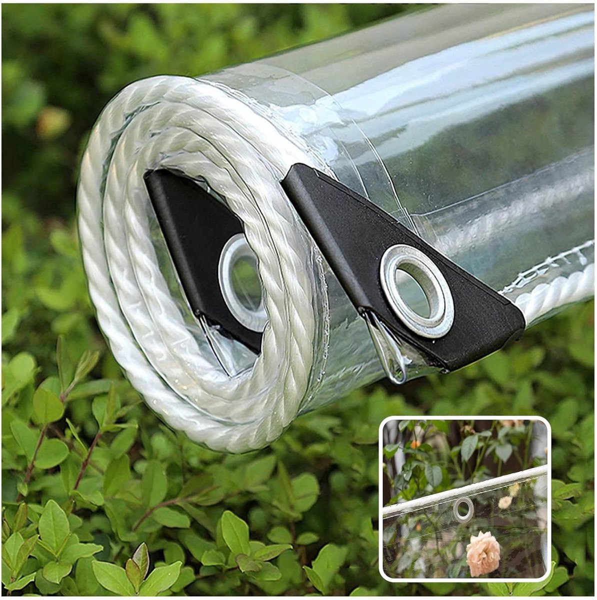 Transparant Dekzeil - Waterdicht Zeildoek - Tuin Beschermen - Versterkt Met Oogjes - 1.1x2 Meter - Helder