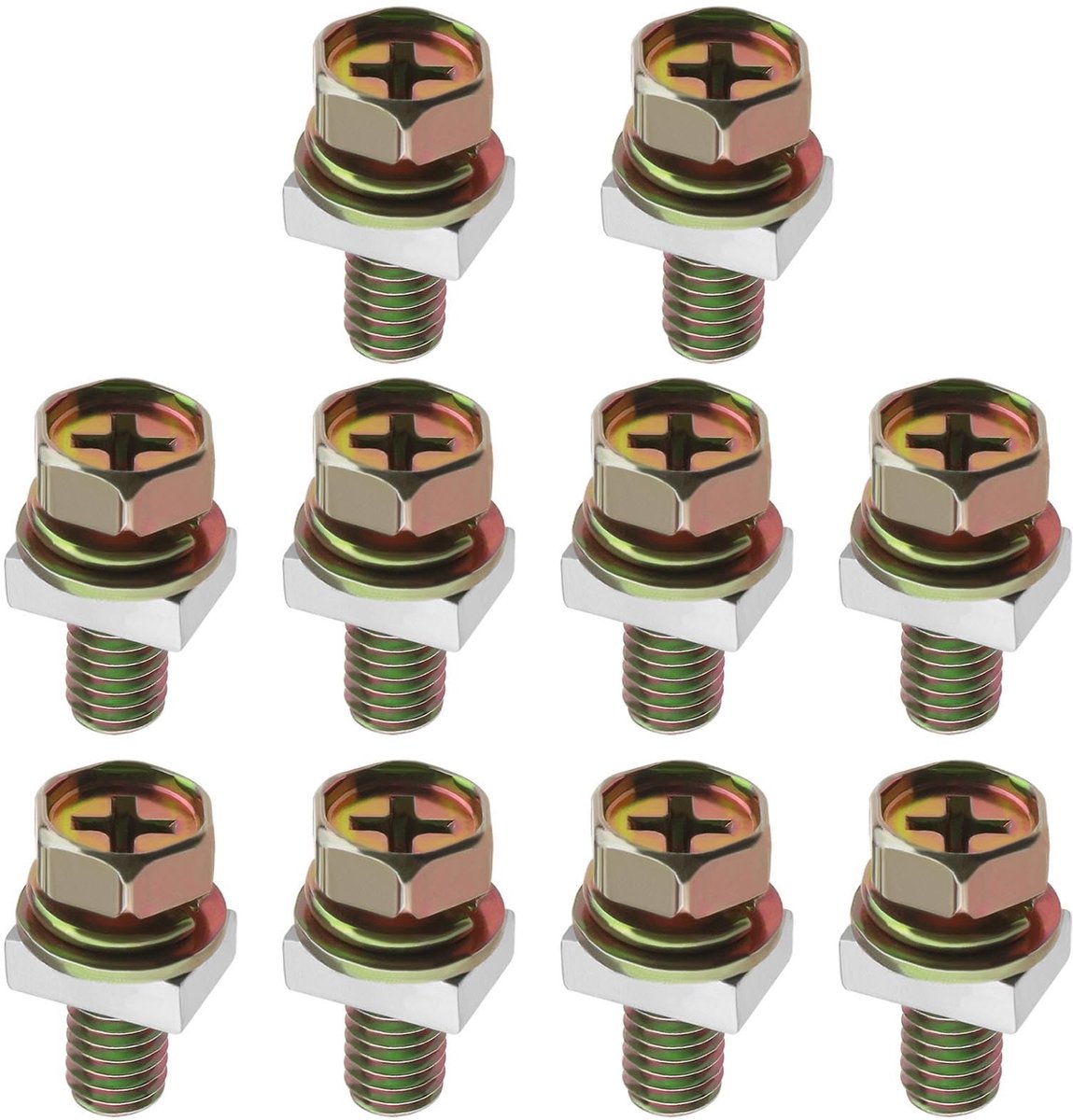 Store_7 - Motorfiets Accu Bevestigingsset - 10 Stuks - Duurzaam en Betrouwbaar - M6x16mm - Voor Motoren en Scooters - Inclusief Moeren en Schroeven