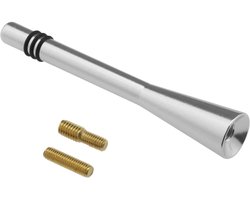 Store_8 - Auto Antenne - Korte FM AM Antenne - 80 mm - Zilveren Aluminium Antenne - Duurzaam en Schokbestendig - Geschikt voor Diverse Auto's - Ver...
