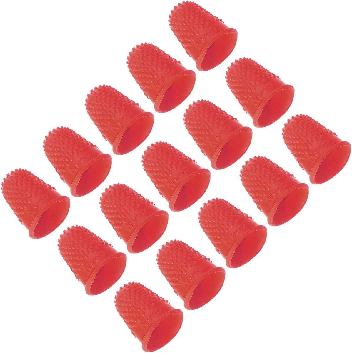 Rubber Finger Tips - Pack of 15 Silicone Thumb Fingertip Guard - Finger Cots - Protective Pads - Thimbles - Handles voor Office - Counting - Sewing - Rood - XS