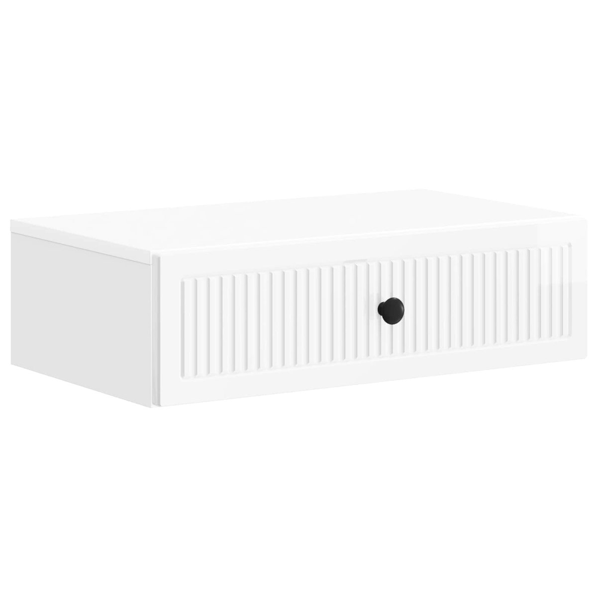 vidaXL Wandgemonteerde - Zijtafel - 59 - x - 34,5 - x - 17 - cm - Bewerkt - hout Hoogglans Wit