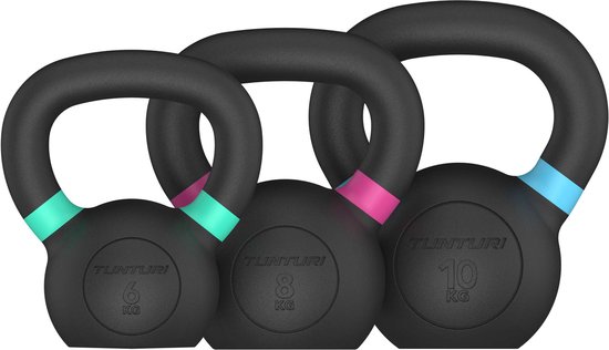 Tunturi - Ensemble de fitness - 2 Haltères 2kg Vinyle - Kettlebell PVC