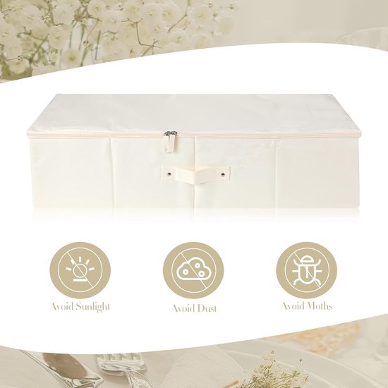 Jurk Opbergdoos - Bruiloft Kleding - Trouwjurk Bewaren - Zuurvrij Papier - 71 x 40 x 17.5 cm - Beige Wit — afbeelding 2