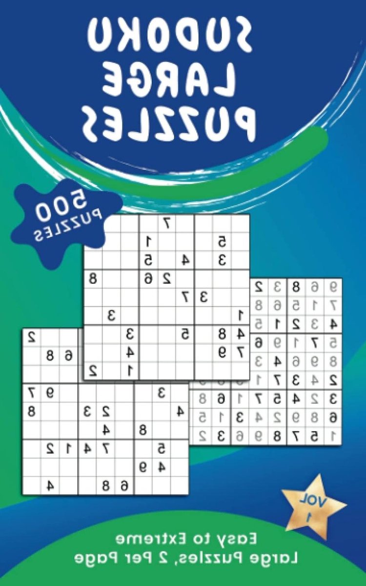 Sudoku Puzzelboek - Logische Puzzels - Hersenen Trainen - 500 Grote Puzzels - Pocket Formaat 13x20cm - Blauw