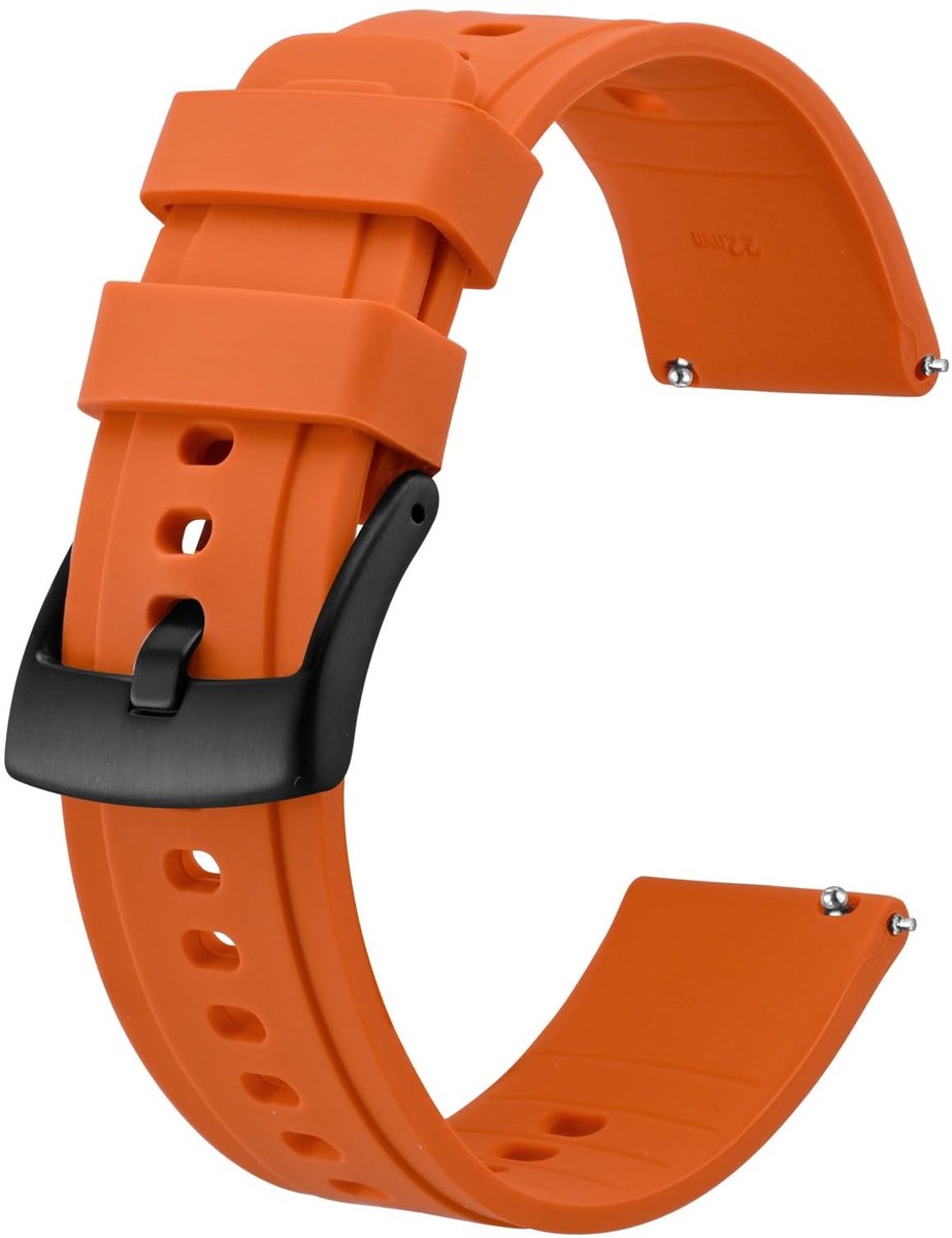 Cosensi - Silicone Horlogeband - Flexibele Rubber - Ademend en Comfortabel - 18mm 20mm 22mm 24mm - Waterbestendig - Geschikt voor Mannen en Vrouwen