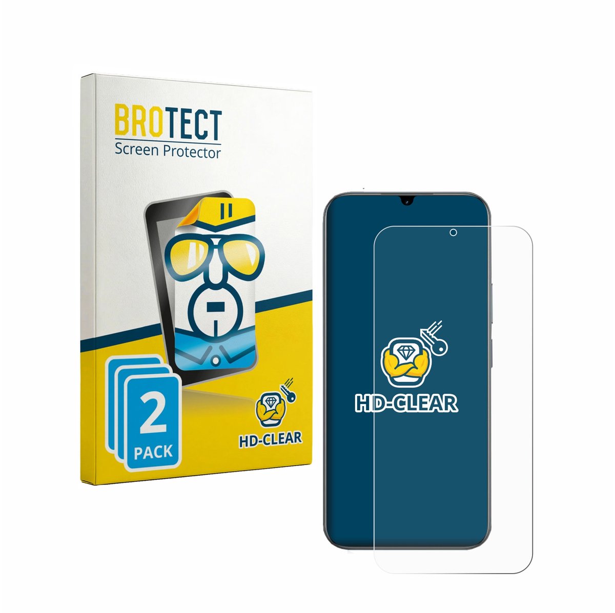 BROTECT - Screenprotector voor realme C100 5G - Folie Beschermfolie transparant 2 Stuks