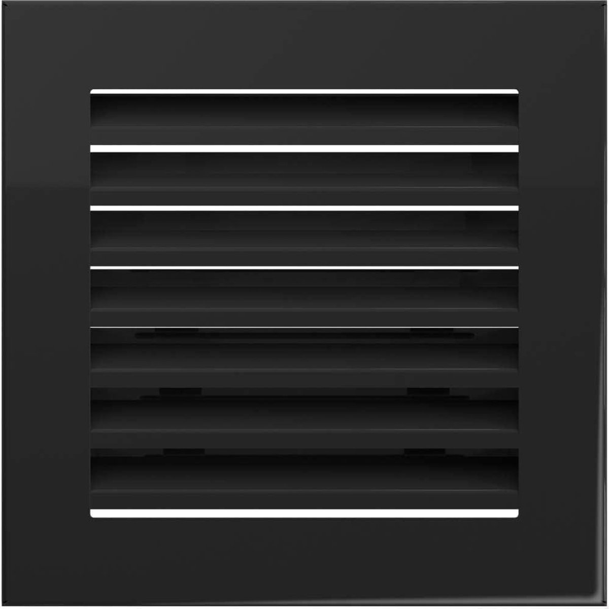 Ventilatierooster - Heteluchtrooster Uitlaatrooster - Schoorsteenventilatie Warmte Verdeling - Gepoedercoat Staal - 17 x 17 cm - Zwart