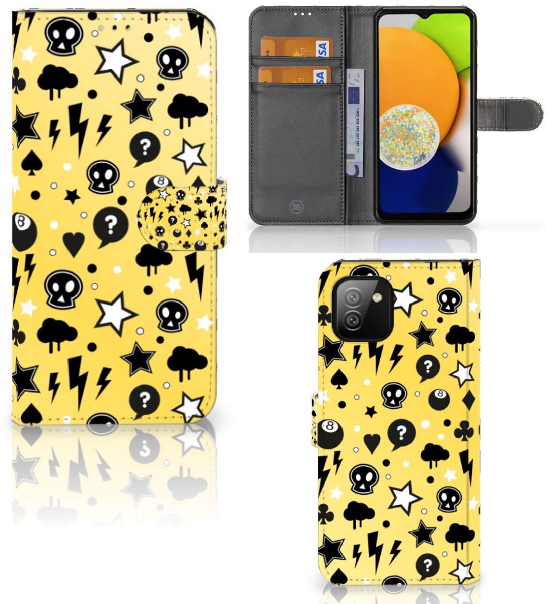Telefoonhoesje met Naam Samsung Galaxy A03 Punk Geel