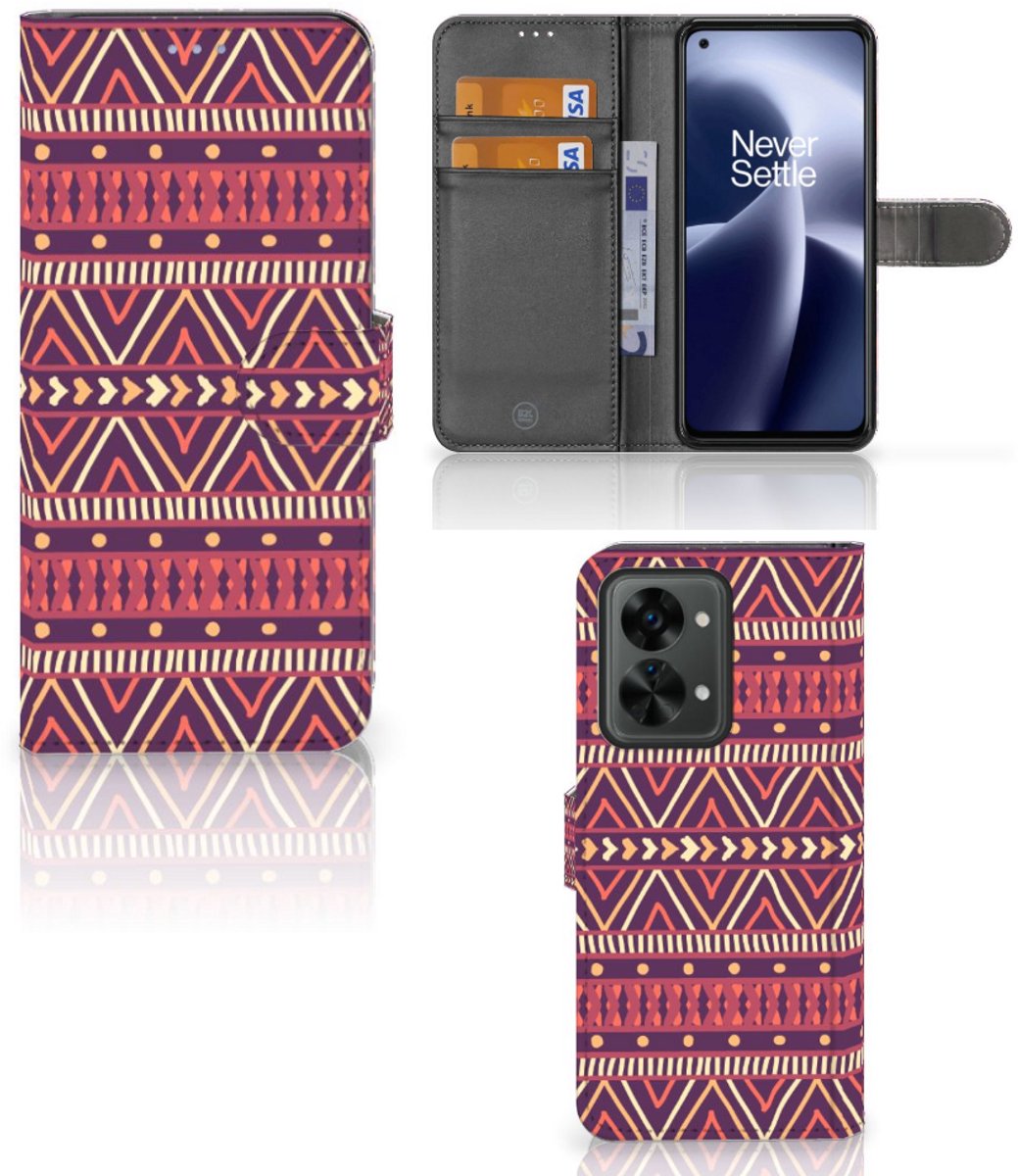 OnePlus Nord 2T Telefoon Hoesje Aztec Paars