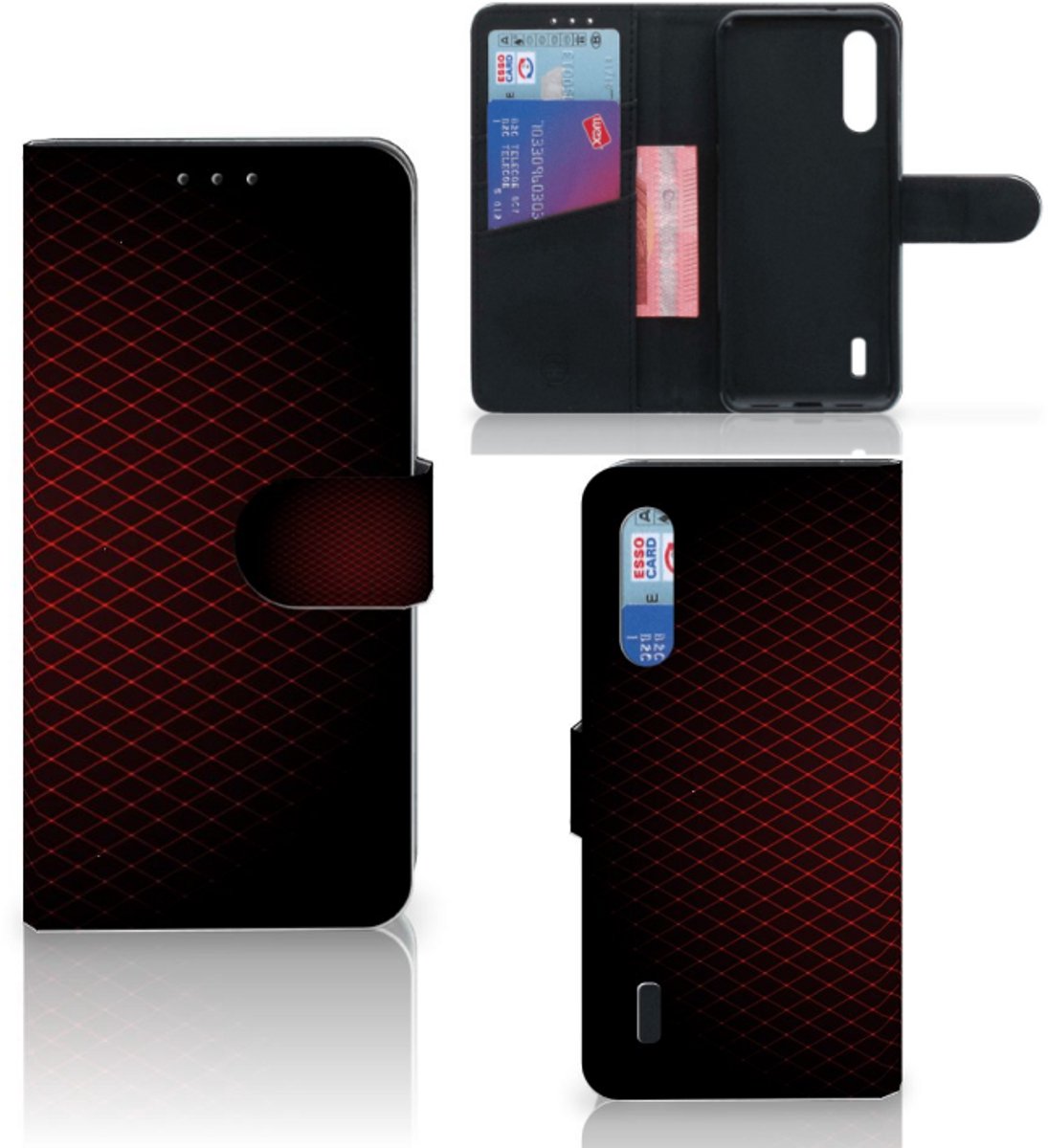 Xiaomi Mi 9 Lite Telefoon Hoesje Geruit Rood