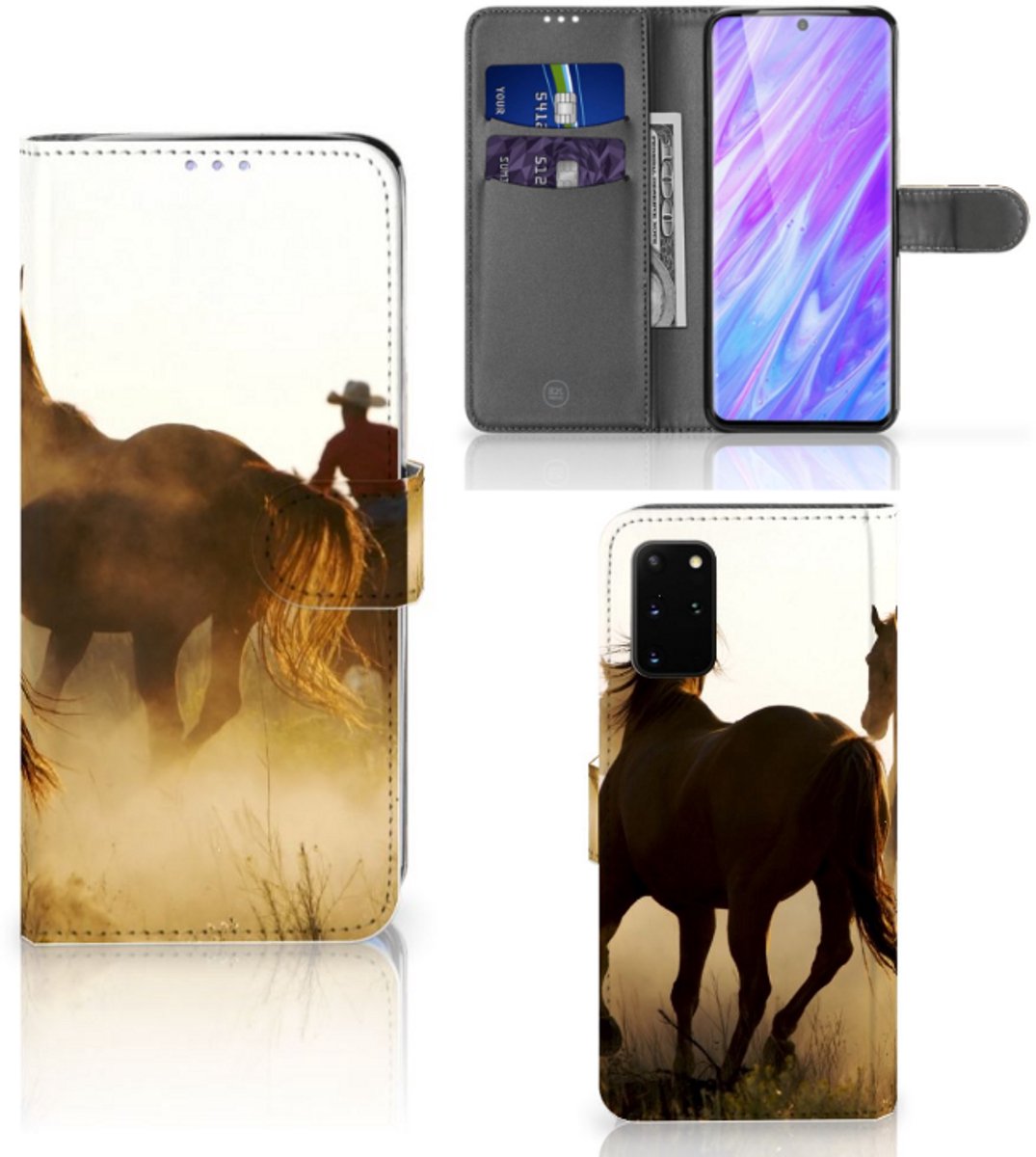 Boekhoesje voor Samsung Galaxy S20 Plus Telefoonhoesje met Pasjes Design Cowboy