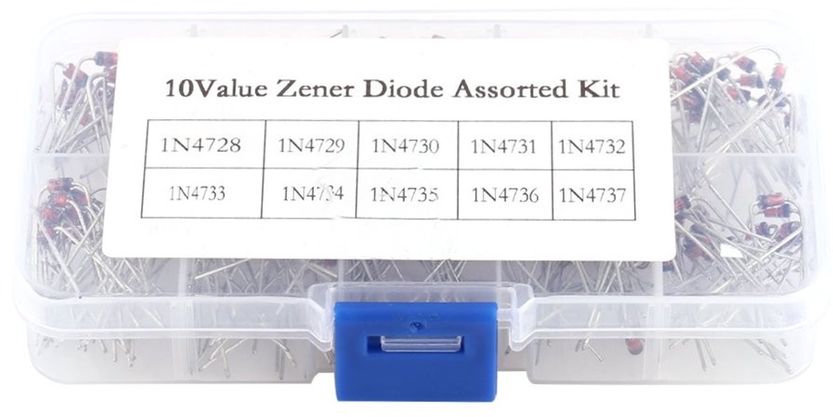aladdien - Diode Assortiment Set - 200 Stuks - Hoogwaardige Zener Diodes - Praktische Opbergdoos - Efficiëntie en Betrouwbaarheid - Geschikt voor El..